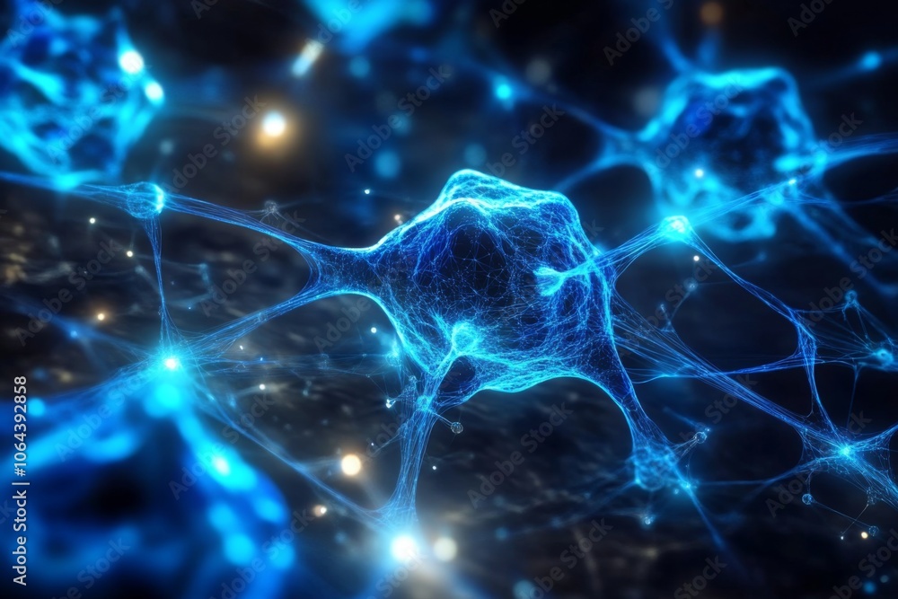 Scientific Concept with Glowing Blue Lines Scientific Concept with Glowing Blue Lines