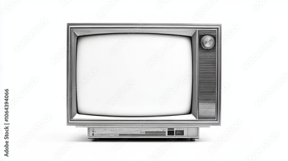 A classic example of retro technology, the old silver TV. A classic example of retro technology, the old silver TV.