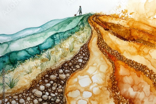 Vibrant watercolor illustration of the Parable of the Sower.