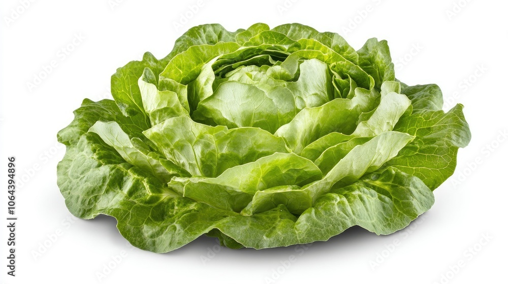 Fresh Green Lettuce on White Background Fresh Green Lettuce on White Background