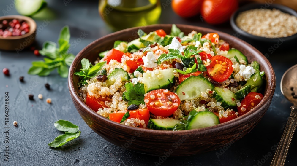 Delicious Quinoa Salad with Cucumber, Tomatoes, and Feta Cheese Delicious Quinoa Salad with Cucumber, Tomatoes, and Feta Cheese