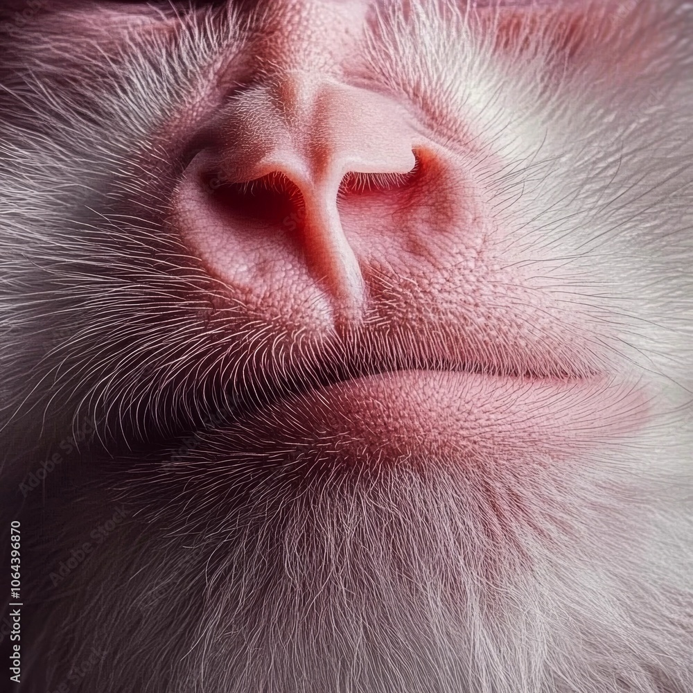 Fototapeta premium Close-up of a monkey's face, white isolated background