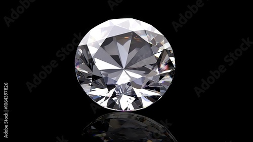 brilliant round cut gem, caustic light rays, dark dramatic background, ultra detailed sparkle effect, volumetric lighting, luxury product photography, high contrast, photorealistic 3d rendering,