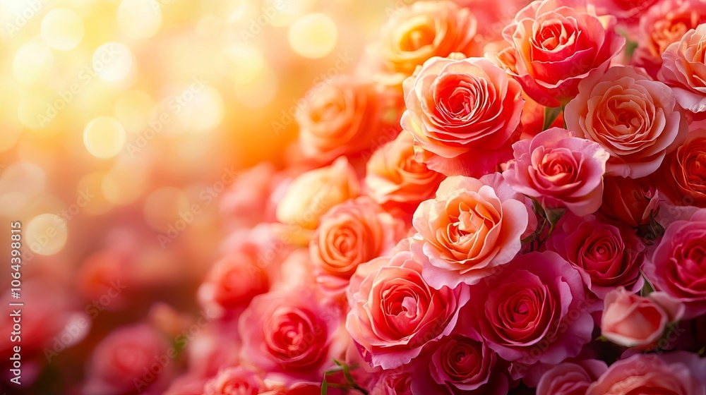 A bunch of pink and orange roses in a vase A bunch of pink and orange roses in a vase