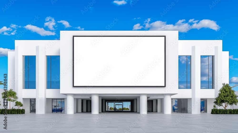 Modern building with blank advertisement space Modern building with blank advertisement space