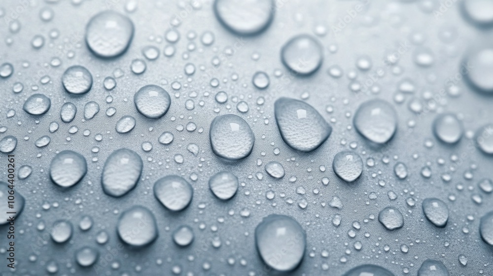 Water droplets on a smooth surface, blue tone. Water droplets on a smooth surface, blue tone.