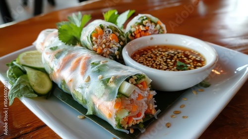 Delicious Vietnamese Summer Rolls with Peanut Sauce