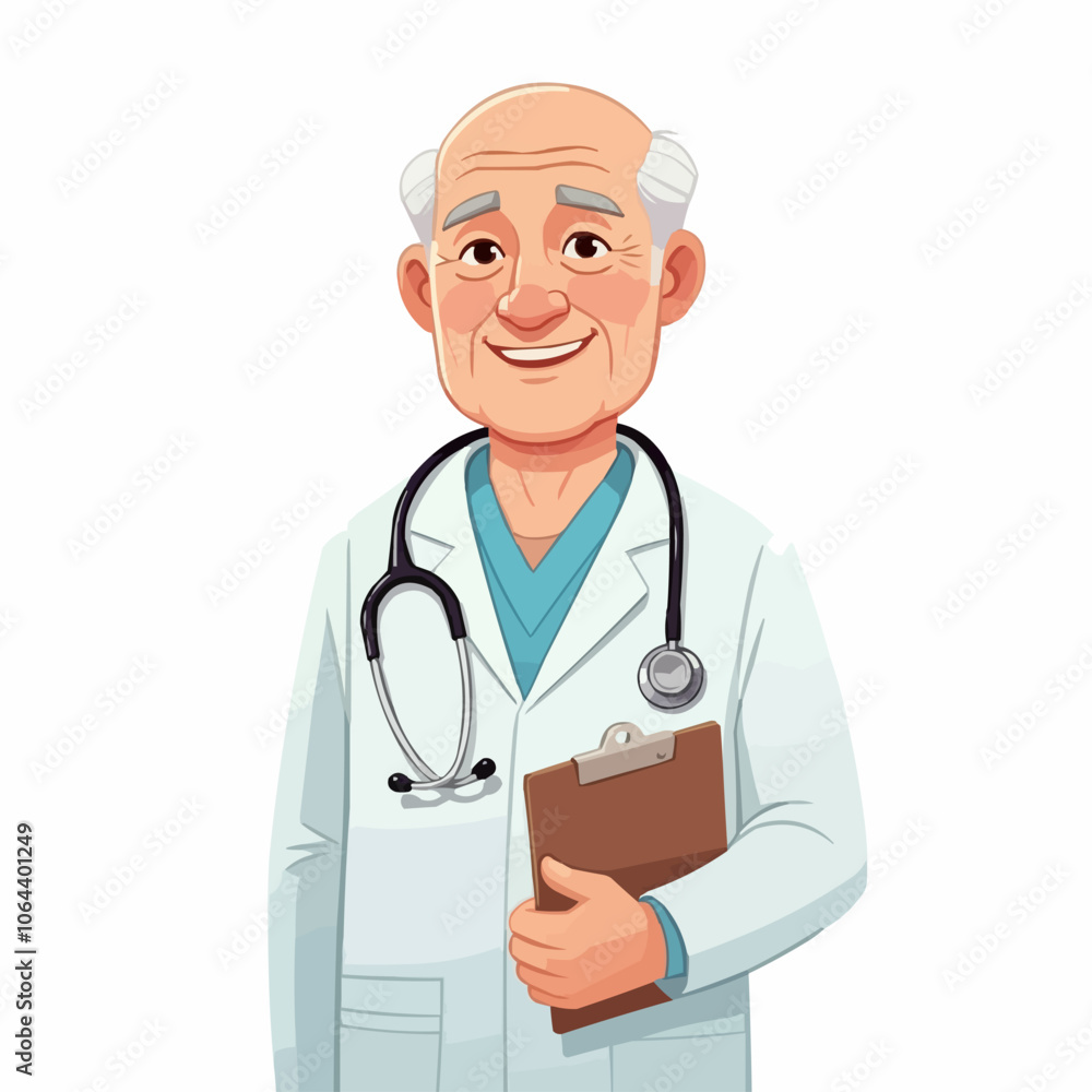 Vector illustration of a friendly cartoon doctor Vector illustration of a friendly cartoon doctor