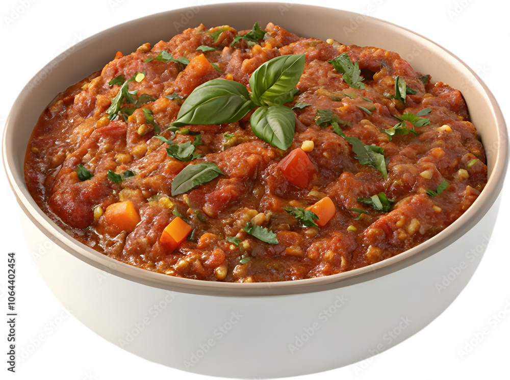 Clipart of savory Bolognese sauce with ground meat, tomatoes, and herbs. Clipart of savory Bolognese sauce with ground meat, tomatoes, and herbs.
