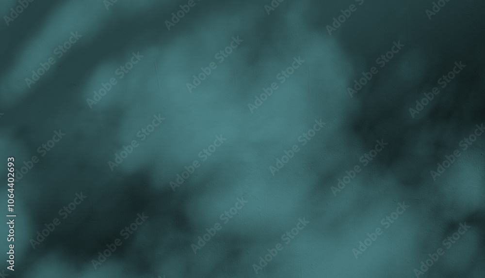 Blue green wall background with sunlight superimposed shadow leaves on the wall. autumn background template for product presentation concept Blue green wall background with sunlight superimposed shadow leaves on the wall. autumn background template for product presentation concept