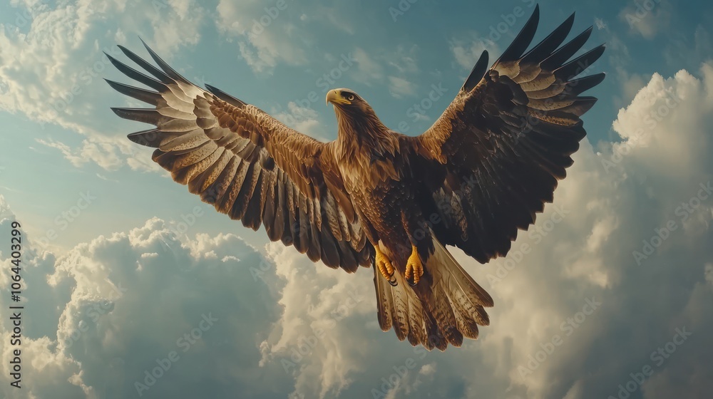 Obraz premium A tracking photo shot of an eagle in flight. symbolizing freedom