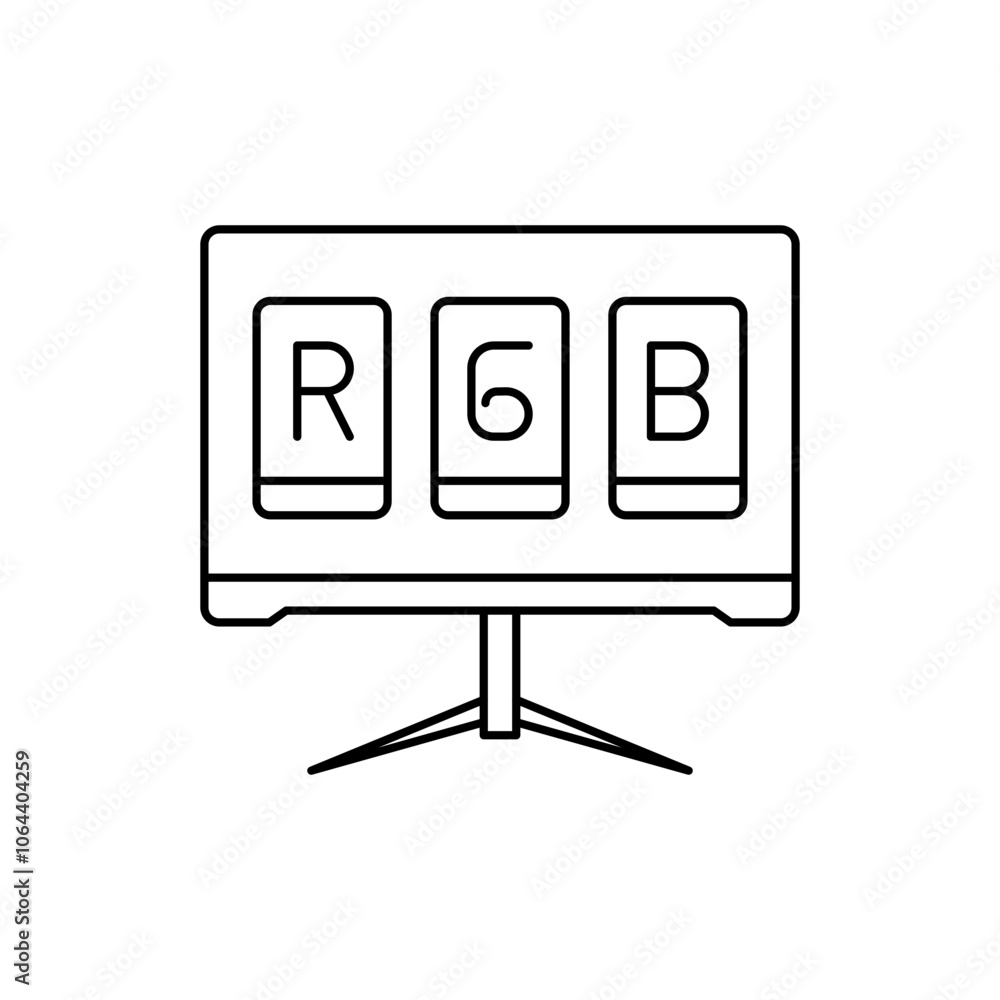 Outline screen settings icons with RGB colors Outline screen settings icons with RGB colors