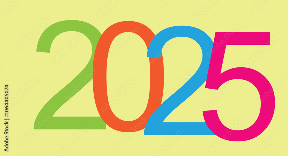 illustration of an background Happy new year 2025 with number on art wall concept illustration of an background Happy new year 2025 with number on art wall concept