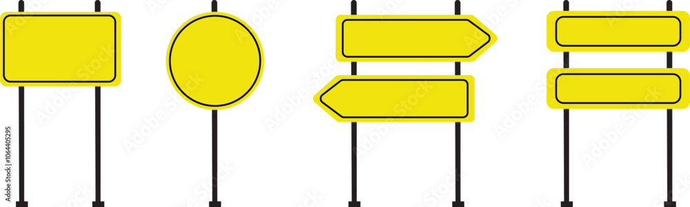 components on a white road signs set components on a white road signs set