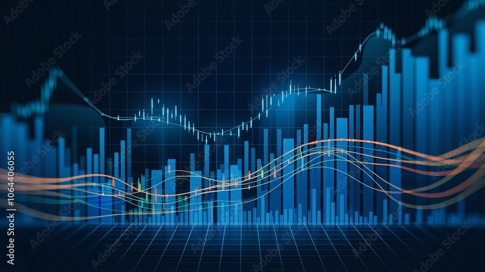 Stock Market Analysis - Interactive Bar and Line Charts on Dark Background Stock Market Analysis - Interactive Bar and Line Charts on Dark Background