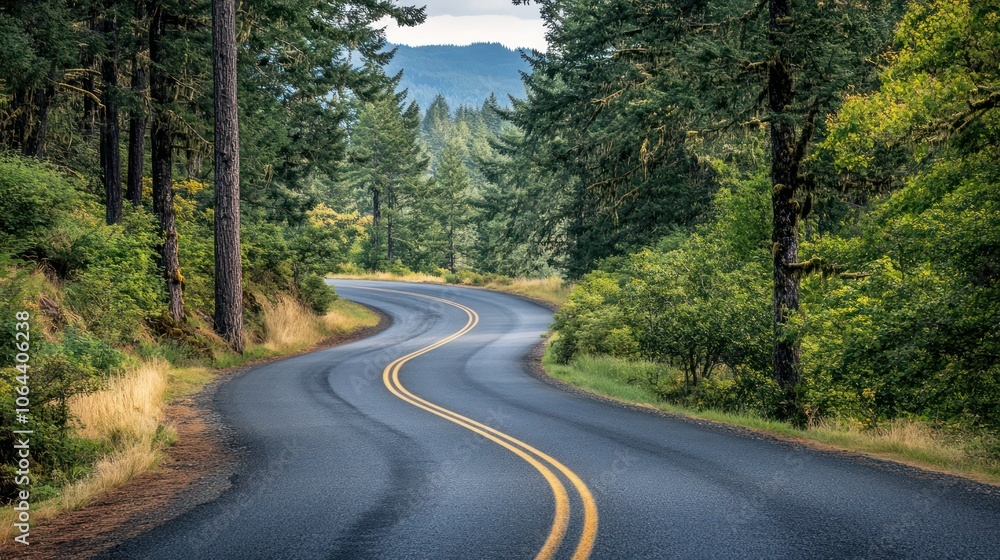 Views of an empty open road in during a summer road trip Views of an empty open road in during a summer road trip