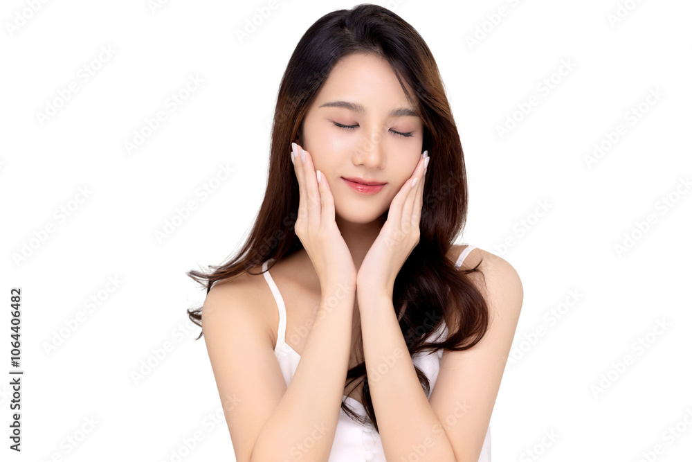 Studio shot Beautiful young Asian woman with clean fresh skin PNG file format transparent background. Studio shot Beautiful young Asian woman with clean fresh skin PNG file format transparent background.