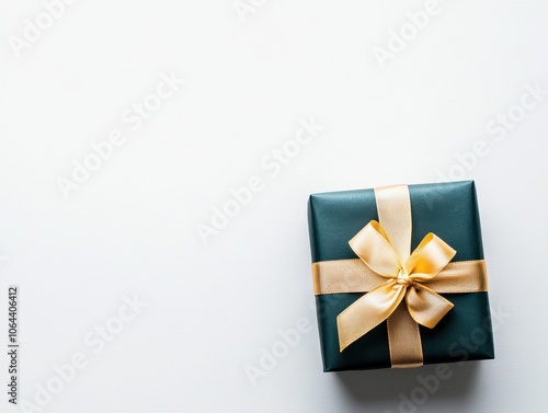 A Green Gift Box With a Golden Bow.