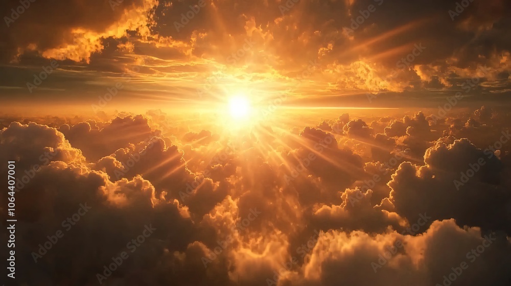 Golden Sunset Above the Clouds Golden Sunset Above the Clouds