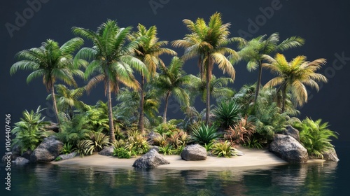 Jungle Rainforest Trees Set with 3D Renders in PNG Format Cutouts Included