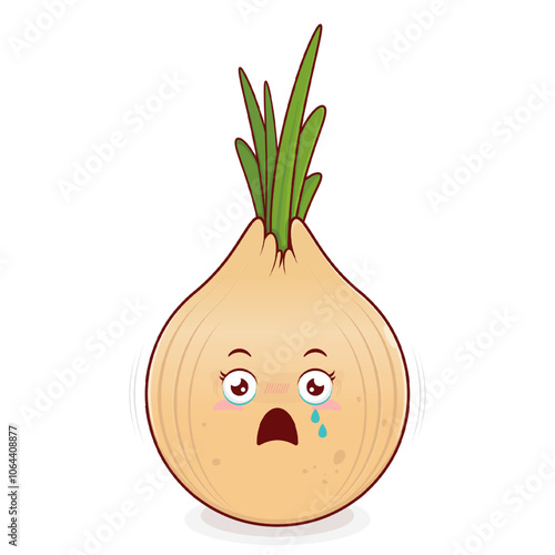 onion scared face cartoon cute