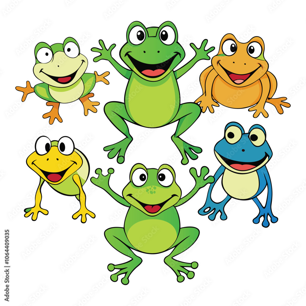 Obraz premium funny frog cartoon