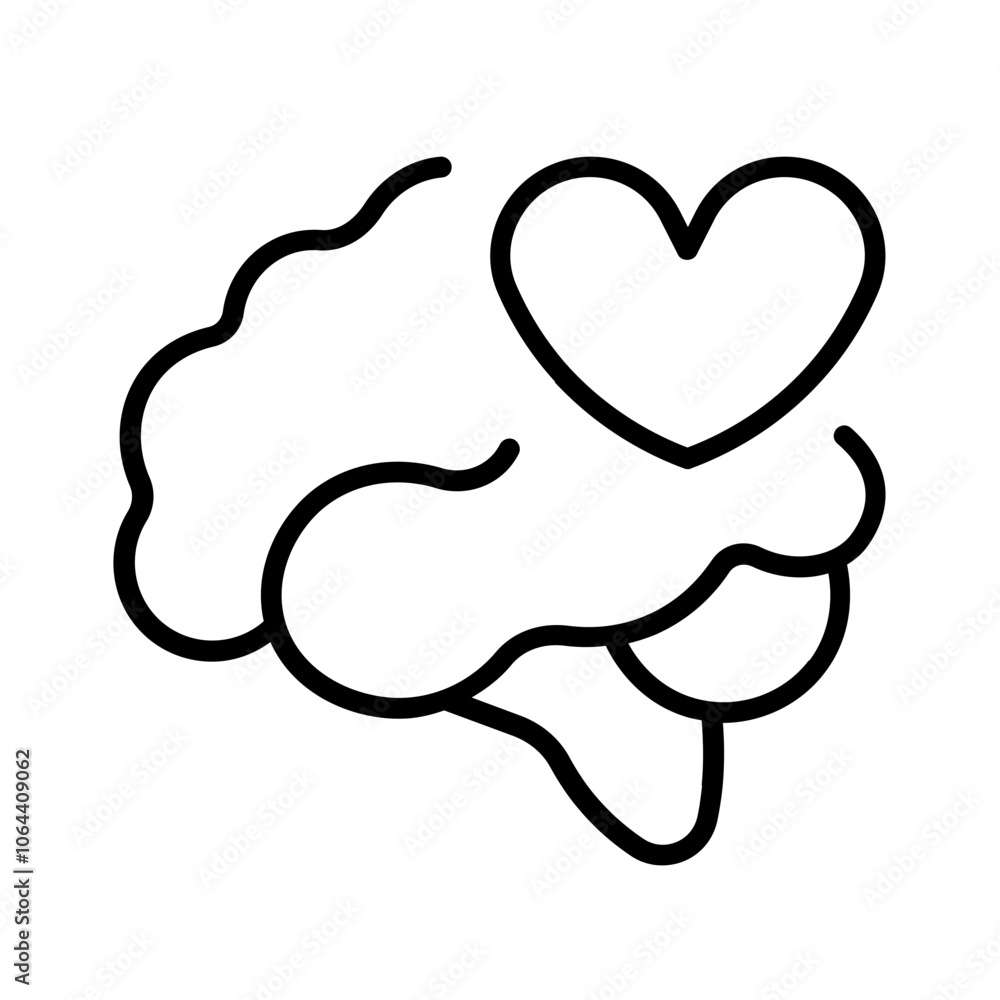 love the mind icon with thin style, perfect for user interface projects love the mind icon with thin style, perfect for user interface projects