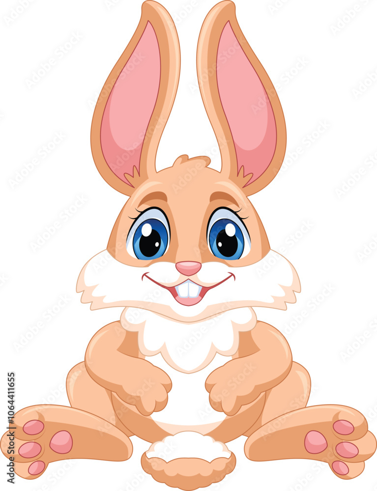 Fototapeta premium cute rabbit cartoon character sitting pose