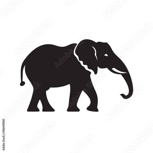 Black silhouette of A Elephant