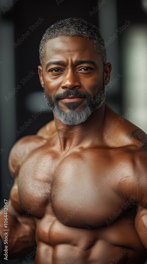 Fototapeta premium Middle age black men muscular person