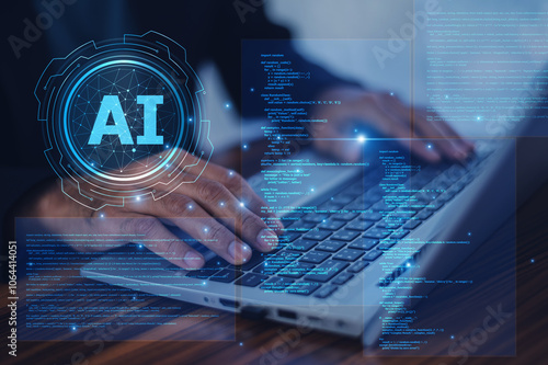 Programmer use AI technology to optimize database management, allowing rapid data processing and storage solutions for scalable and efficient applications.