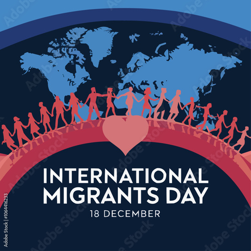 International Migrants Day vector poster