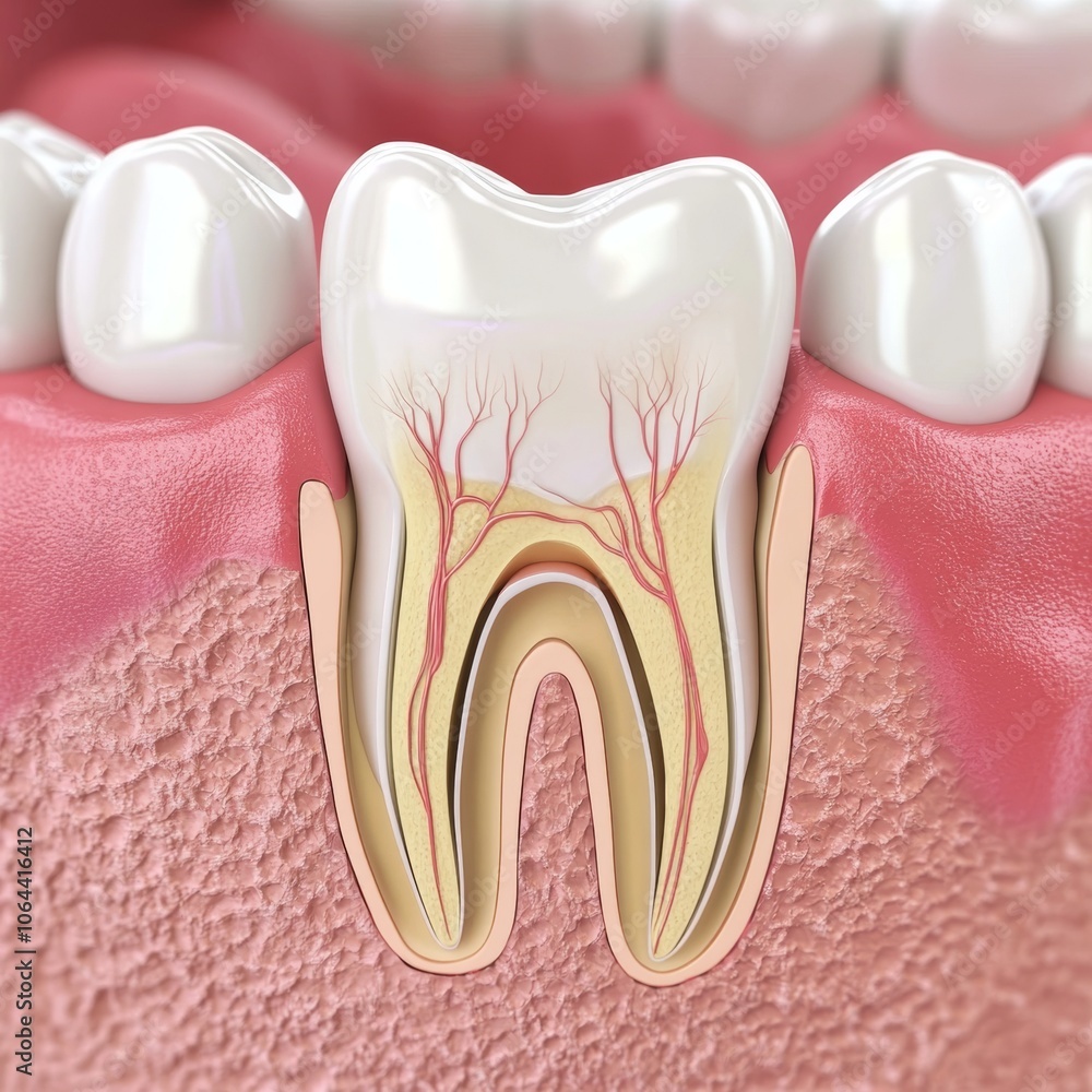 Human tooth anatomy illustration, white isolate background Human tooth anatomy illustration, white isolate background