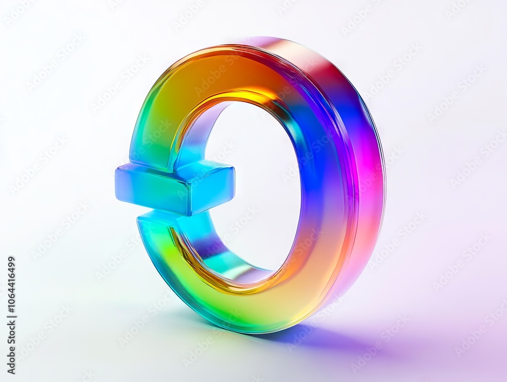 A rainbow colored letter G on a white background A rainbow colored letter G on a white background