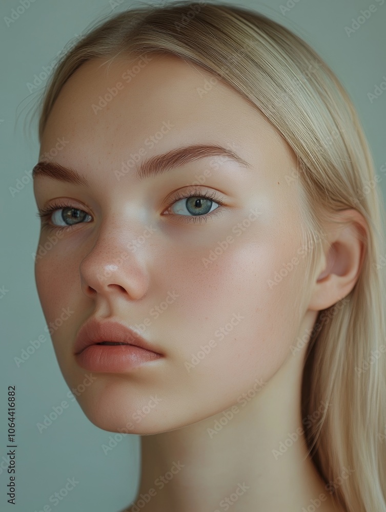Portrait of a young woman with smooth skin Portrait of a young woman with smooth skin