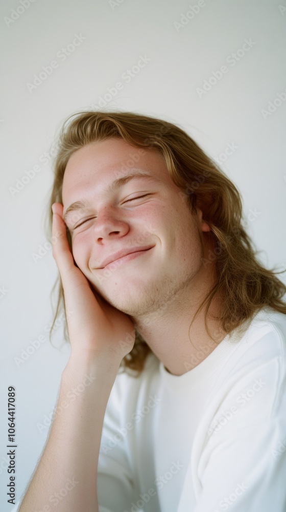 Smiling young man with a joyful expression Smiling young man with a joyful expression