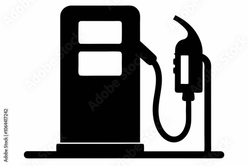 gas pump silhouette vector, Gas pump and electric charge station vector icon