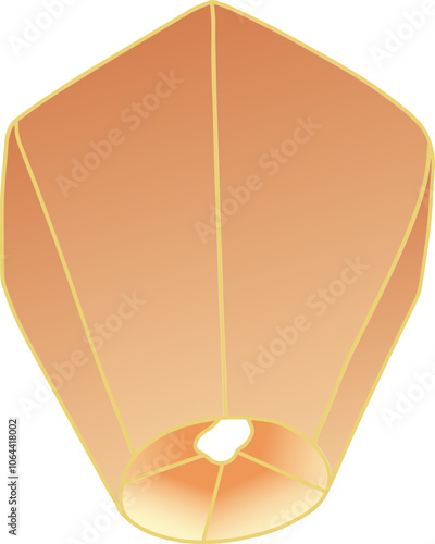 Chinese traditional sky lantern illustration