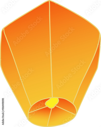 Chinese traditional sky lantern illustration