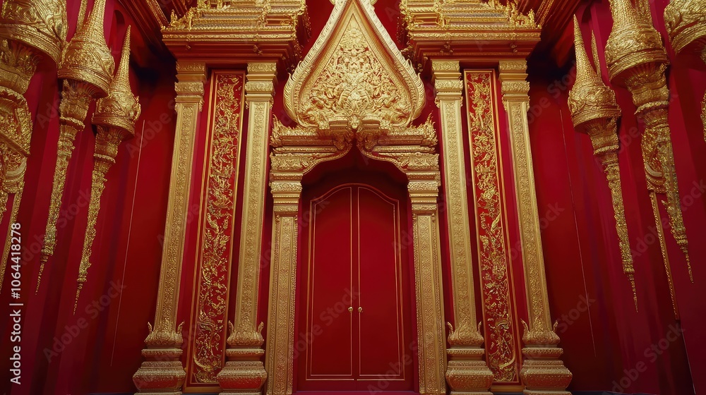 Fototapeta premium Ornate Red and Gold Interior Architecture