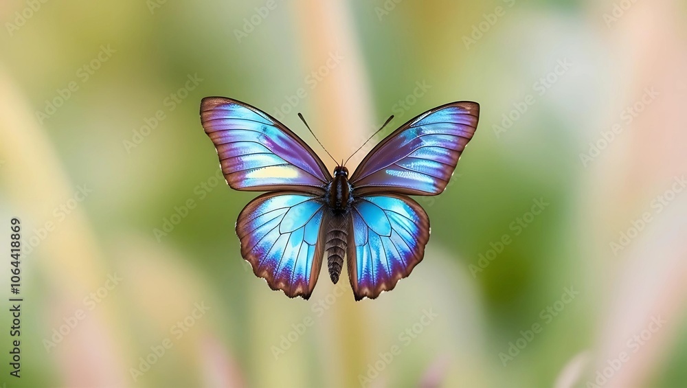 Fototapeta premium A colorful butterfly with black wings rests delicately on a vibrant yellow flower, showcasing the beauty of nature's intricate details