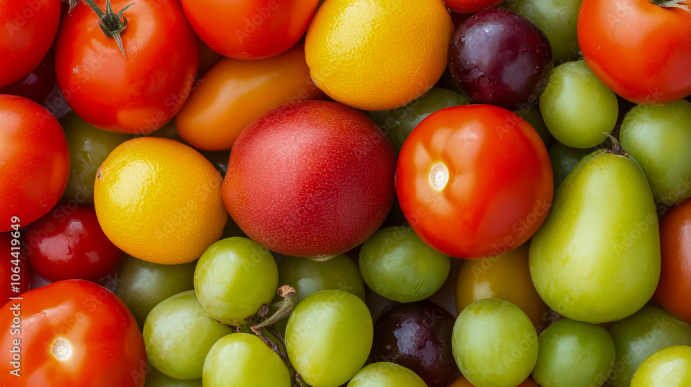 Colorful fruits and vegetables background Colorful fruits and vegetables background