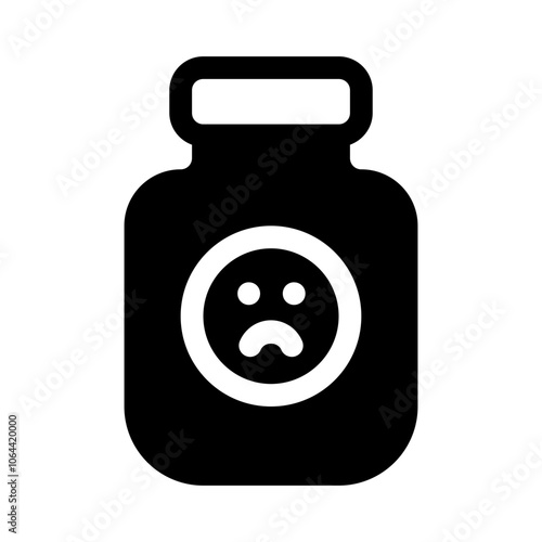 anti depressant icon with glyph style, perfect for user interface projects