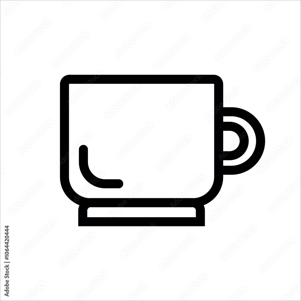 Coffee, tea cup icon outline design Coffee, tea cup icon outline design