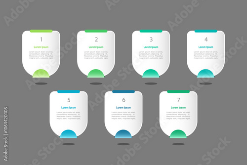 infographic elements template, business concept with 7 steps, white rectangle frame design for workflow layout, diagram, annual report, web design.Creative banner, label vector