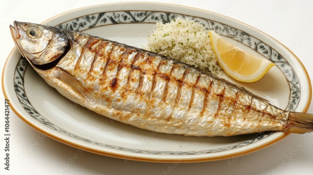 Grilled Fish with Lemon and Fresh Garnish Grilled Fish with Lemon and Fresh Garnish