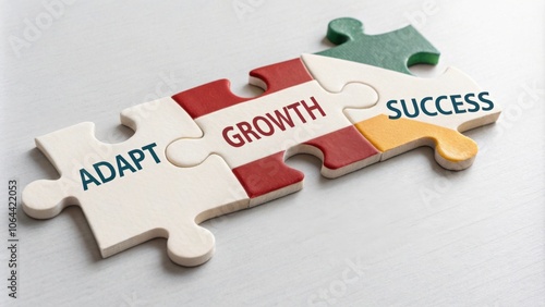 Puzzle Pieces Representing Growth and Success Concepts