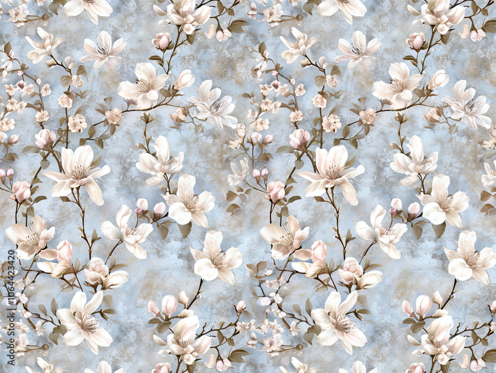 Soft Cherry Blossom and Magnolia Floral Pattern Soft Cherry Blossom and Magnolia Floral Pattern