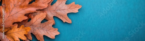 Wallpaper Mural A close-up of rustling fall leaves on an oak tree branch, with a scenic forest backdrop, fall leaves, oak tree autumn Torontodigital.ca