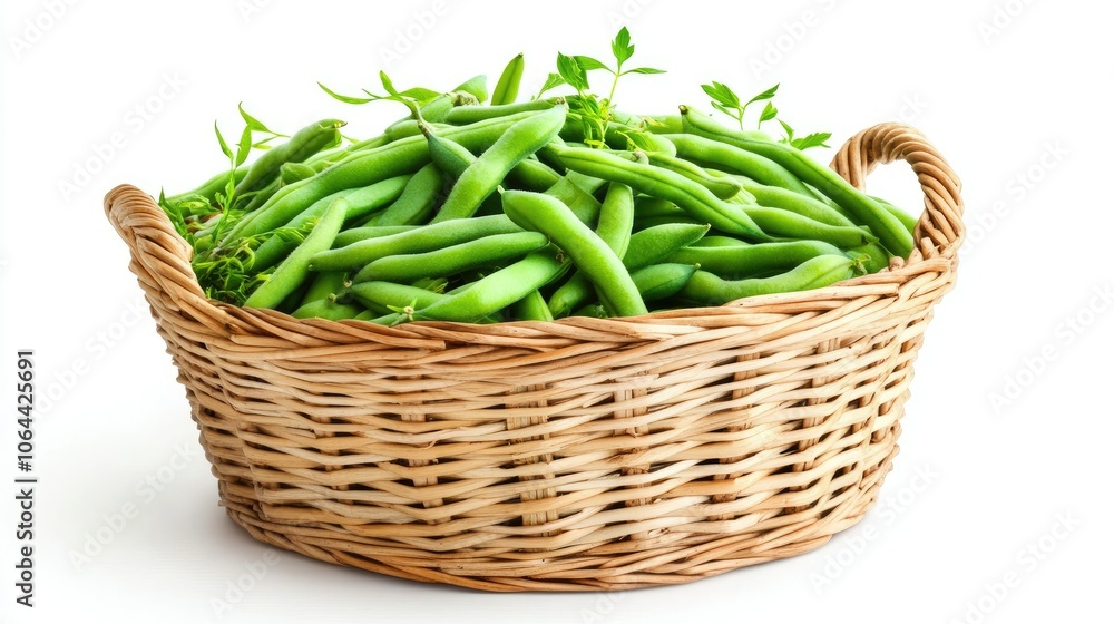 Fresh Green Peas in a Rustic Basket Fresh Green Peas in a Rustic Basket
